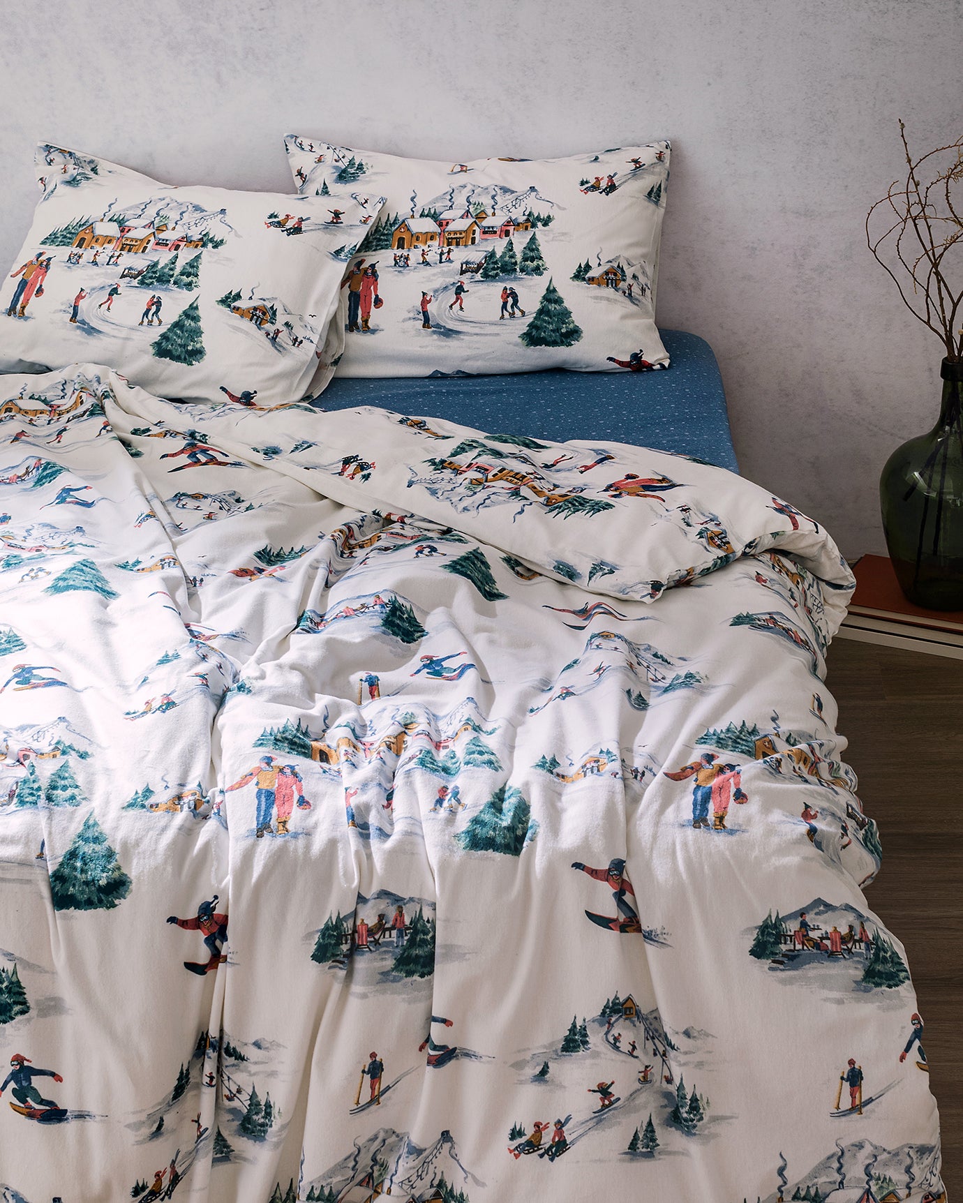 Boone Super King Flannel Duvet Cover Set - Madame Coco JO