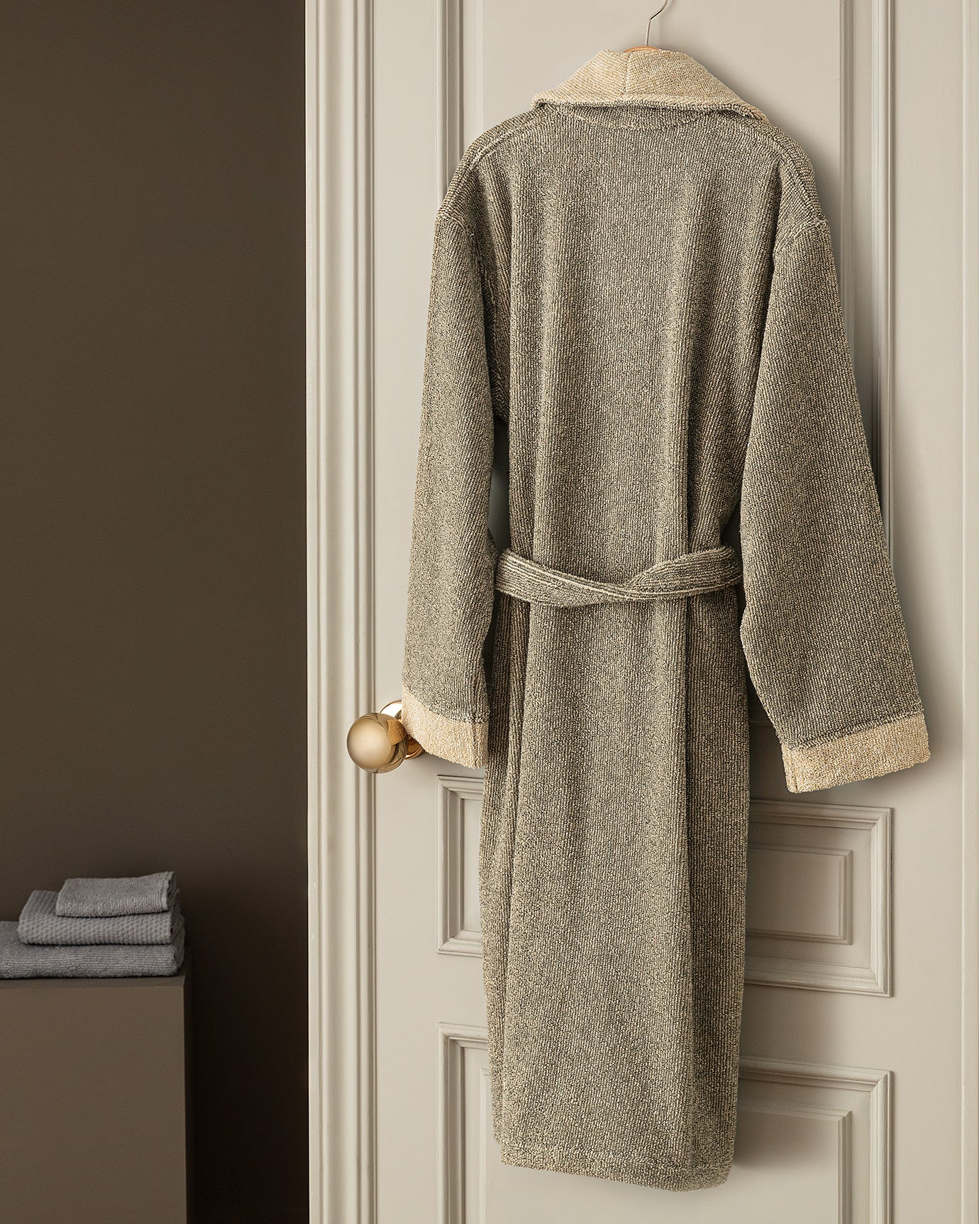 Rick İpliği Boyalı Unisex Şalyaka Bornoz - Madame Coco JO