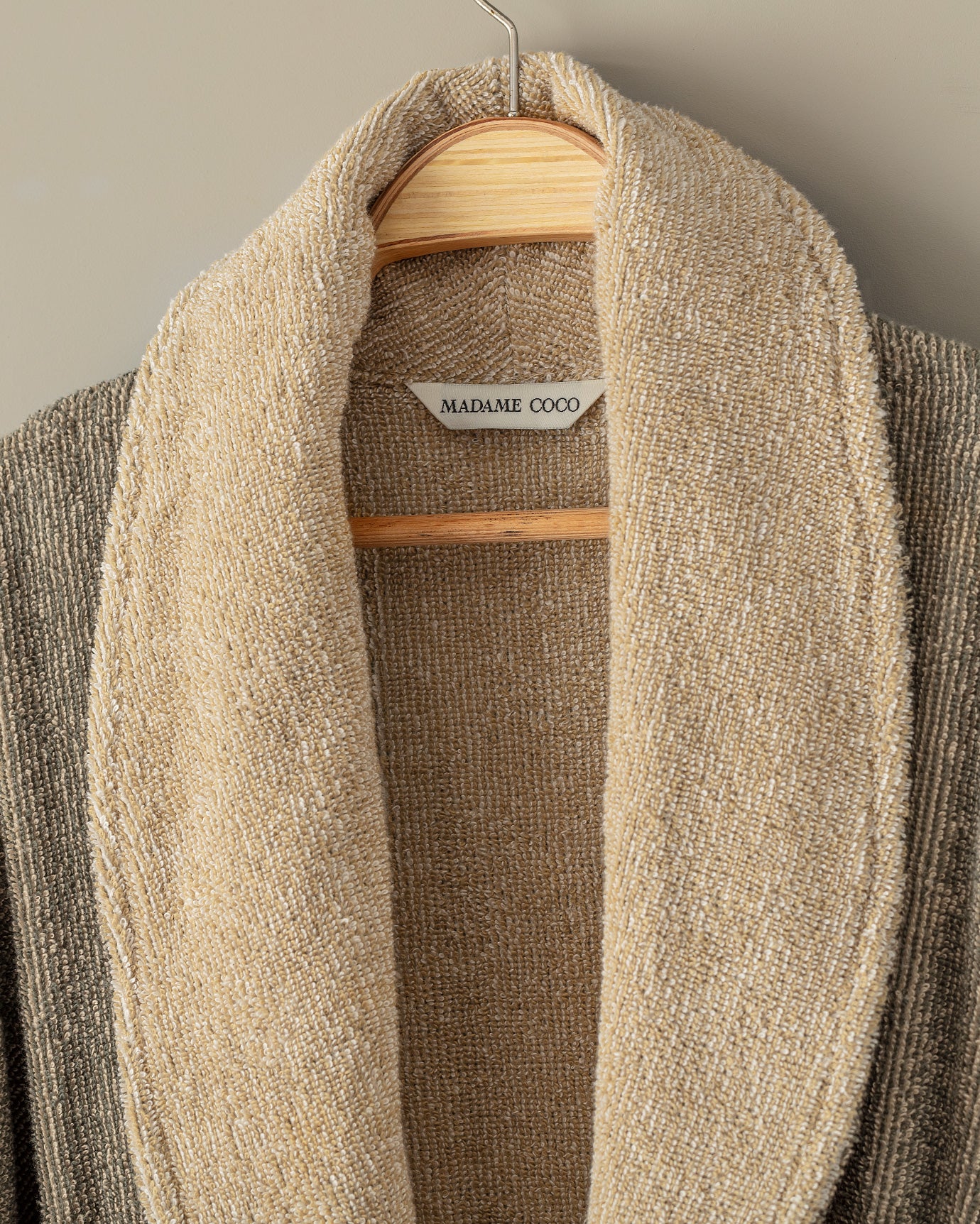 Rick İpliği Boyalı Unisex Şalyaka Bornoz - Madame Coco JO