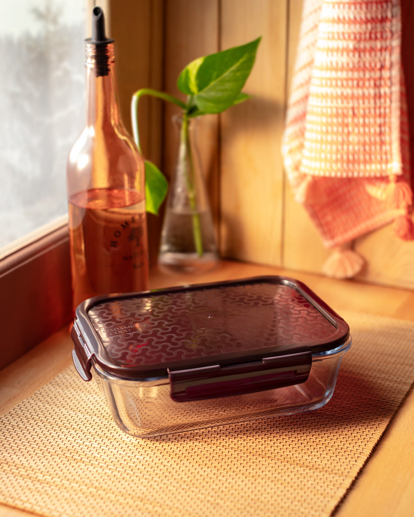Modena Rectangle Borosilicate Glass Storage Container With Lid - 15ml - Madame Coco JO