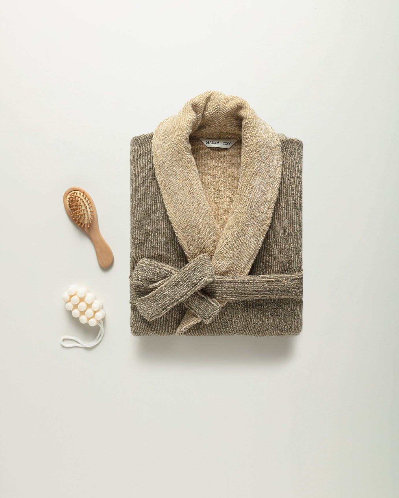 Rick İpliği Boyalı Unisex Şalyaka Bornoz - Madame Coco JO