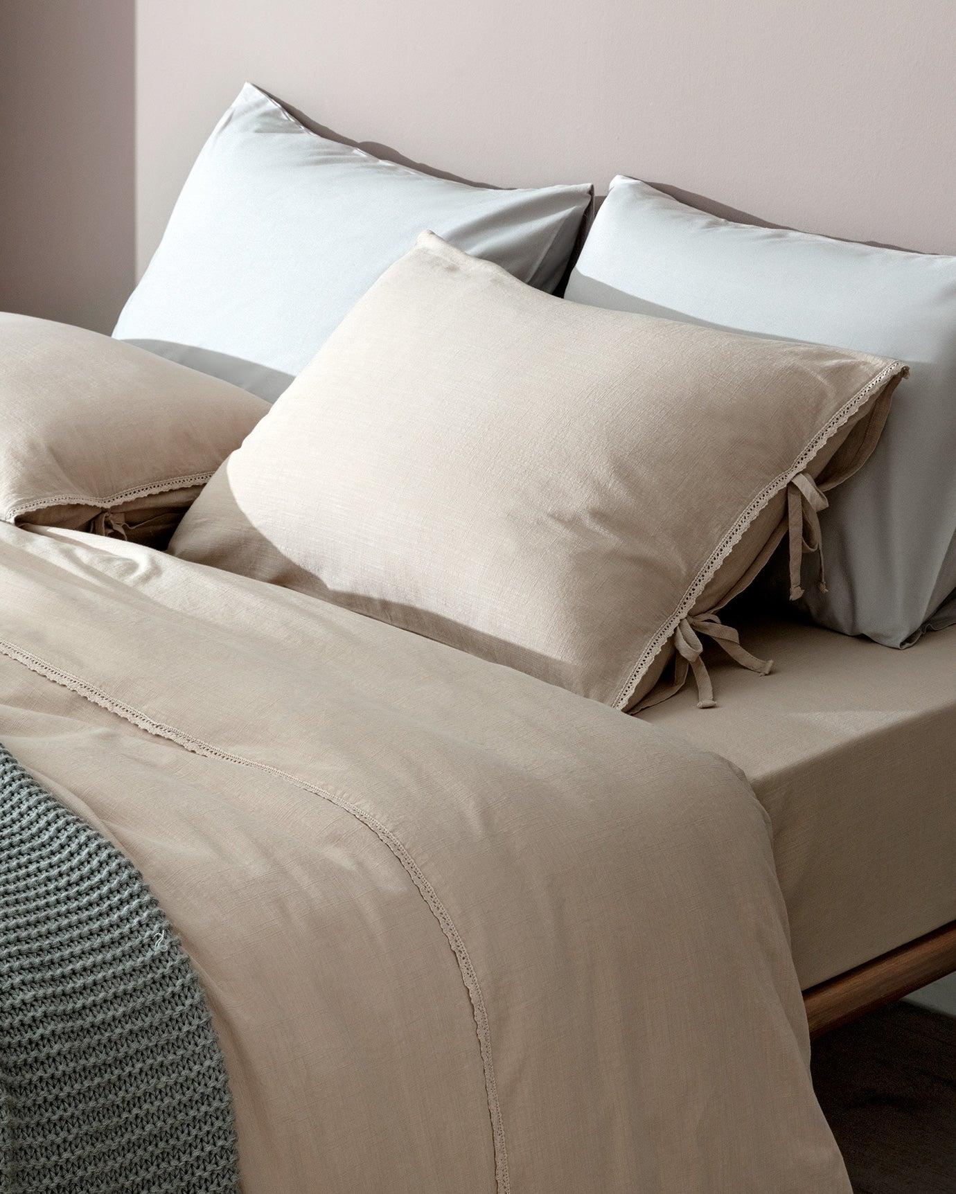 Tracey King Size Linen Look Washed Duvet Cover Set - Madame Coco JO