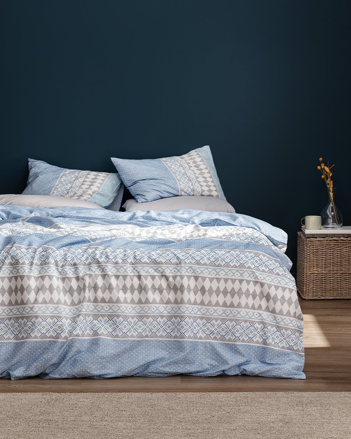 Benoit King Size Duvet Cover Set - Ranforce Patterned - Madame Coco JO