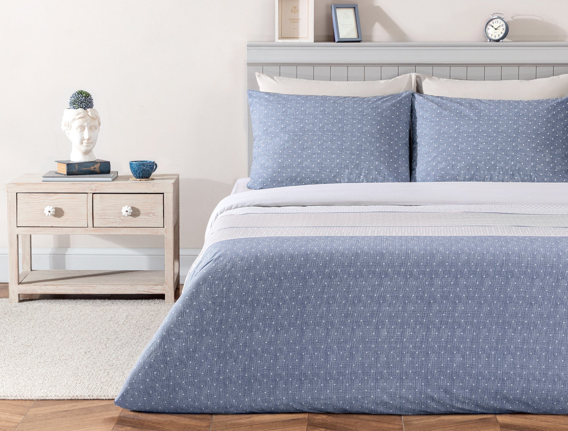 Hugo King Size Ranforce Duvet Cover Set - Fitted - Madame Coco JO