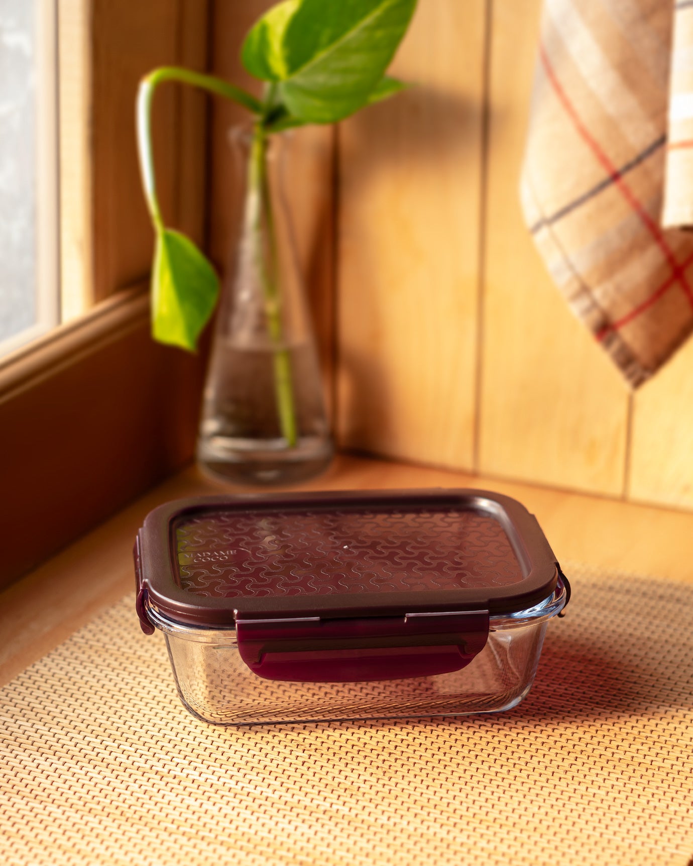 Modena Rectangle Borosilicate Glass Storage Container With Lid - 65ml - Madame Coco JO