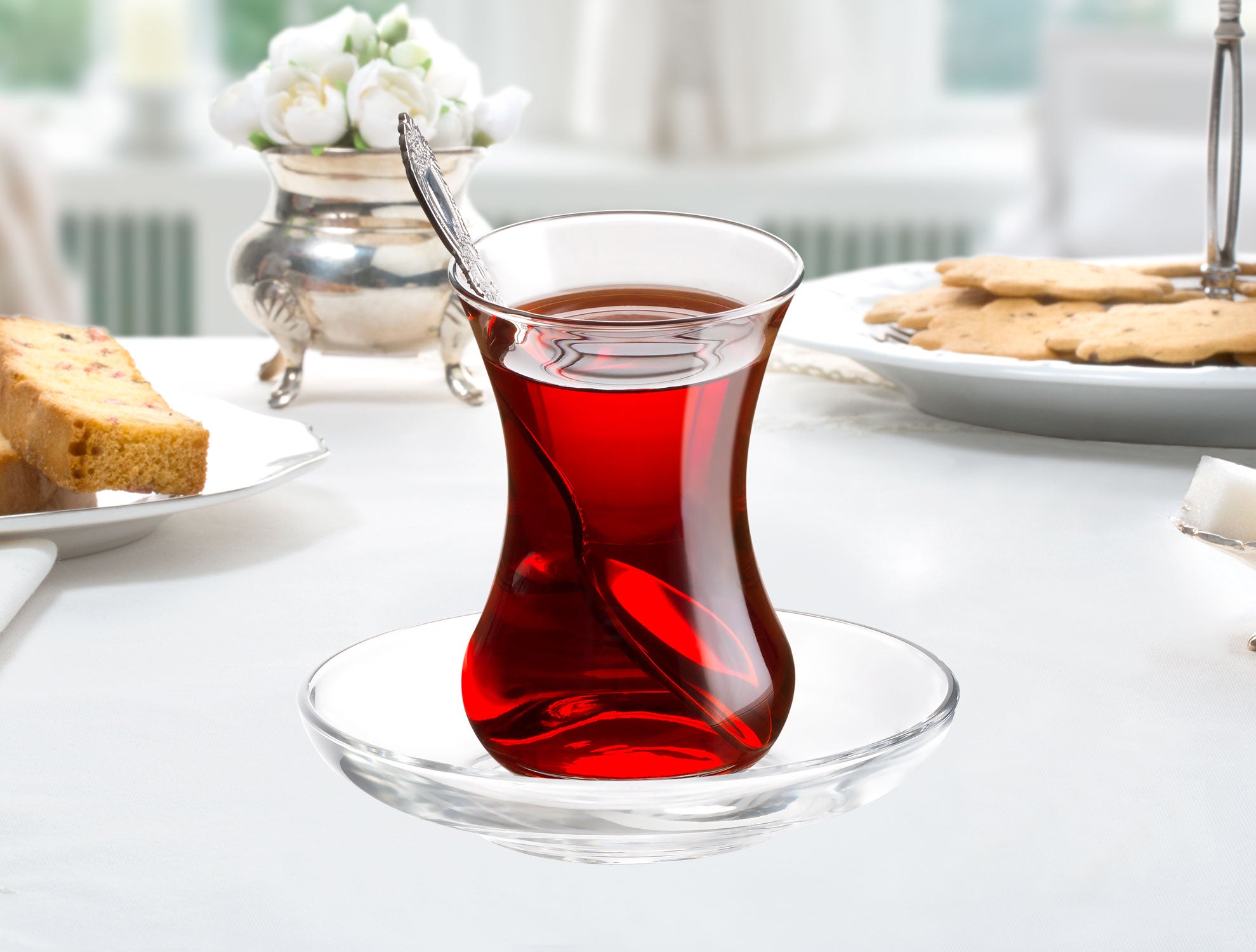 Trace 6-piece Tea Glass Saucer - Madame Coco JO