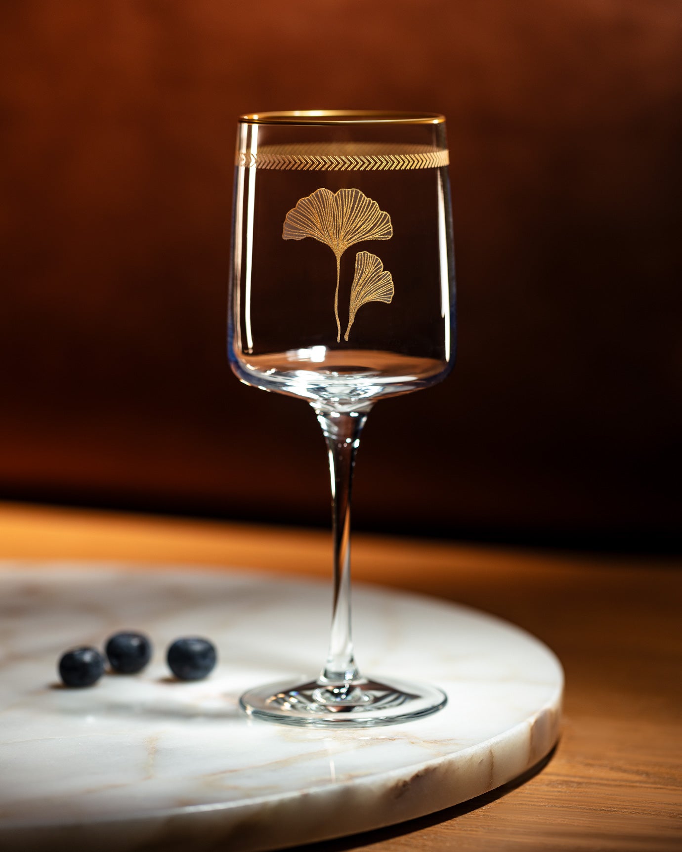 Musette - Lovely Ginkgo Leaves 4-piece Beverage Glass Set - 365ml - Madame Coco JO