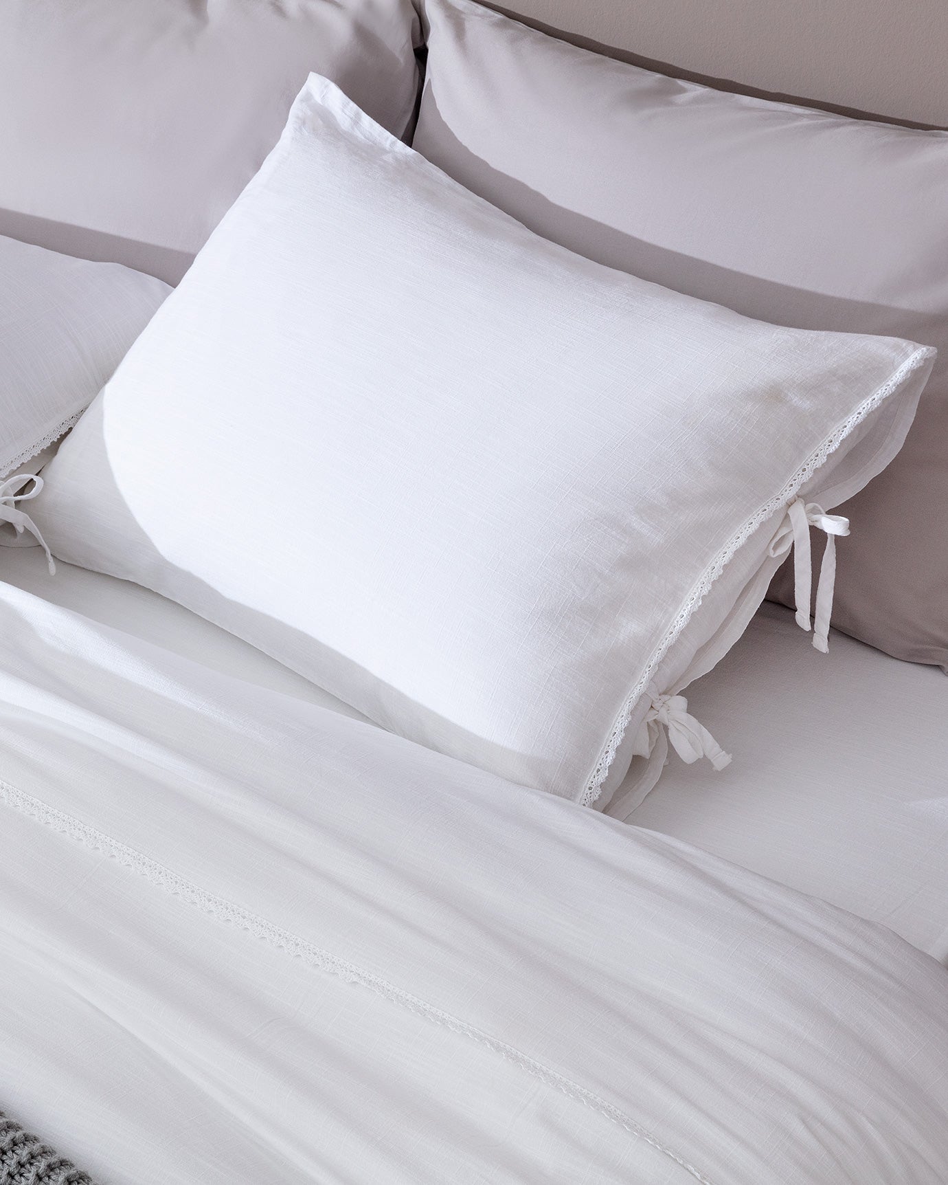 Tracey Family Size Linen Look Washed Duvet Cover Set - Madame Coco JO