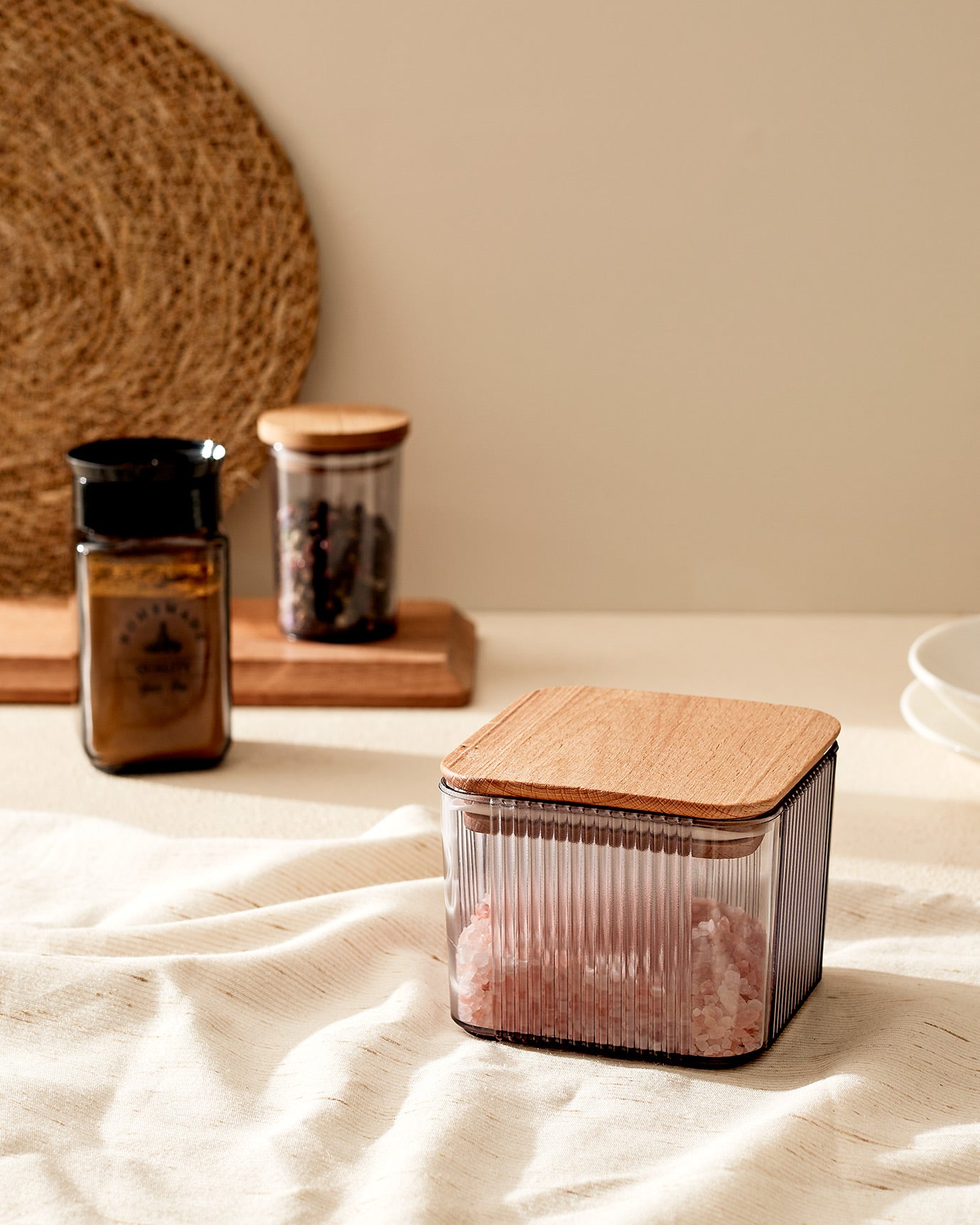 Storage Box With Wooden Lid 500ml - Madame Coco JO