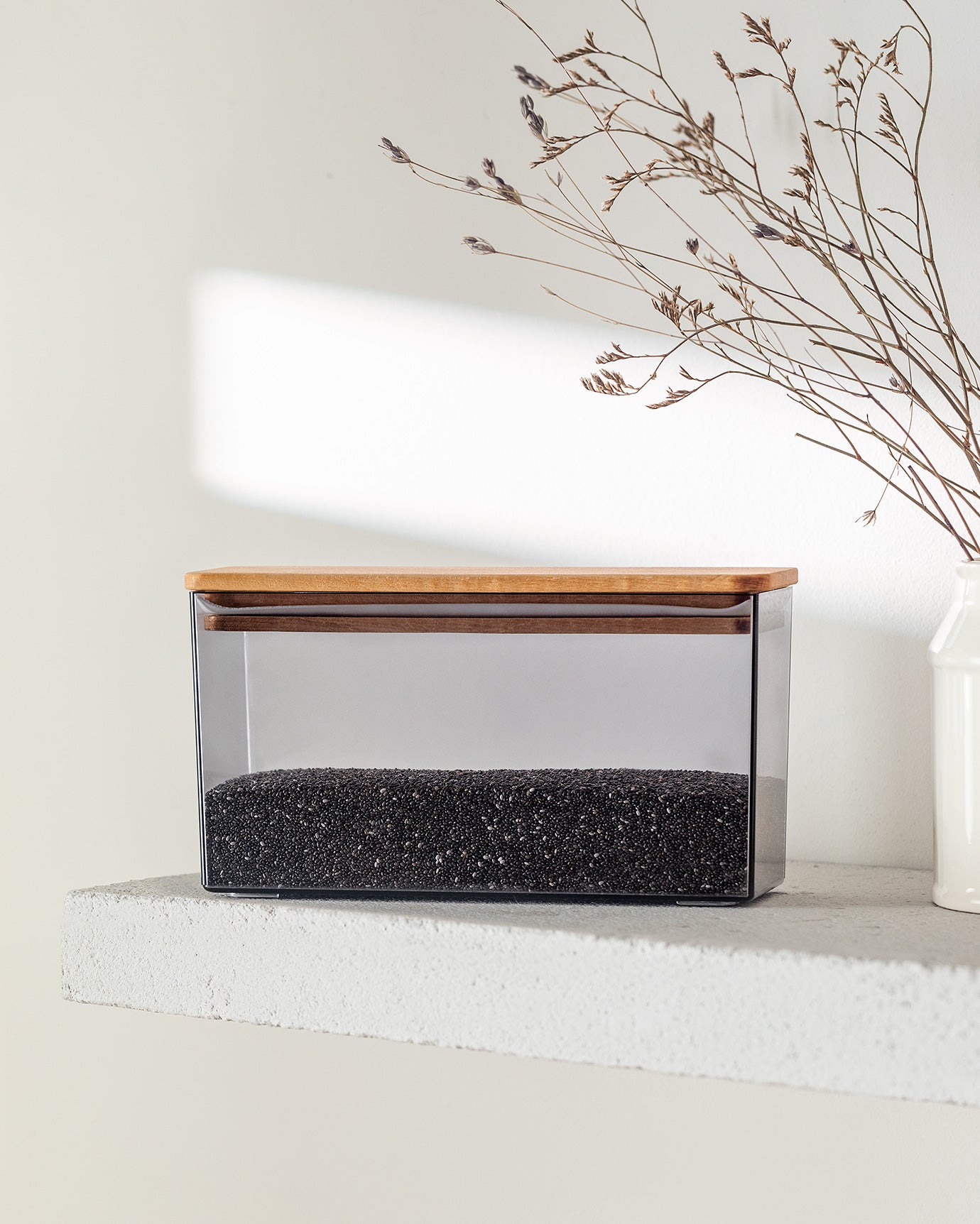 Storage Box With Wooden Lid 1200ml - Madame Coco JO