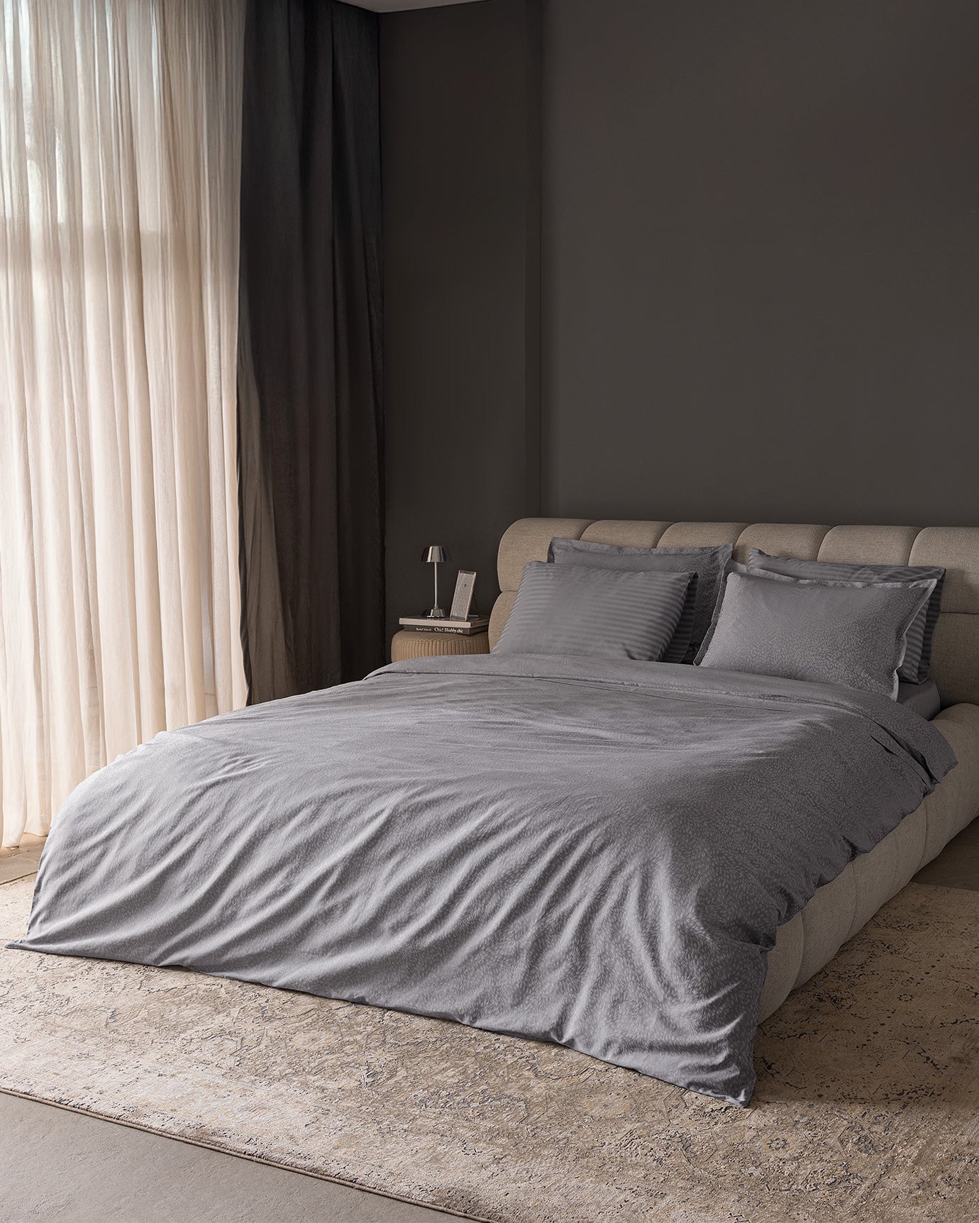Andre King Size Duvet Cover Set - Jacquard Satin - Madame Coco JO