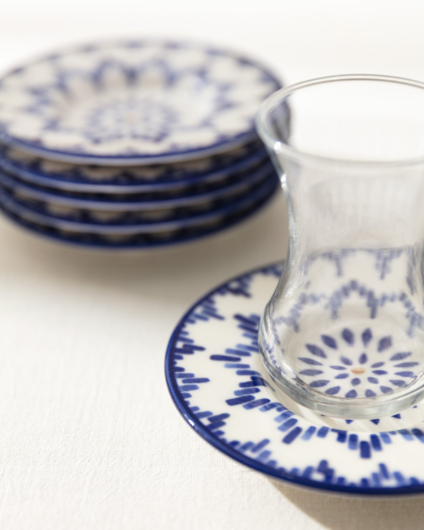 Luxe Mixte 6-piece Tea Glass Saucer Set - Madame Coco JO