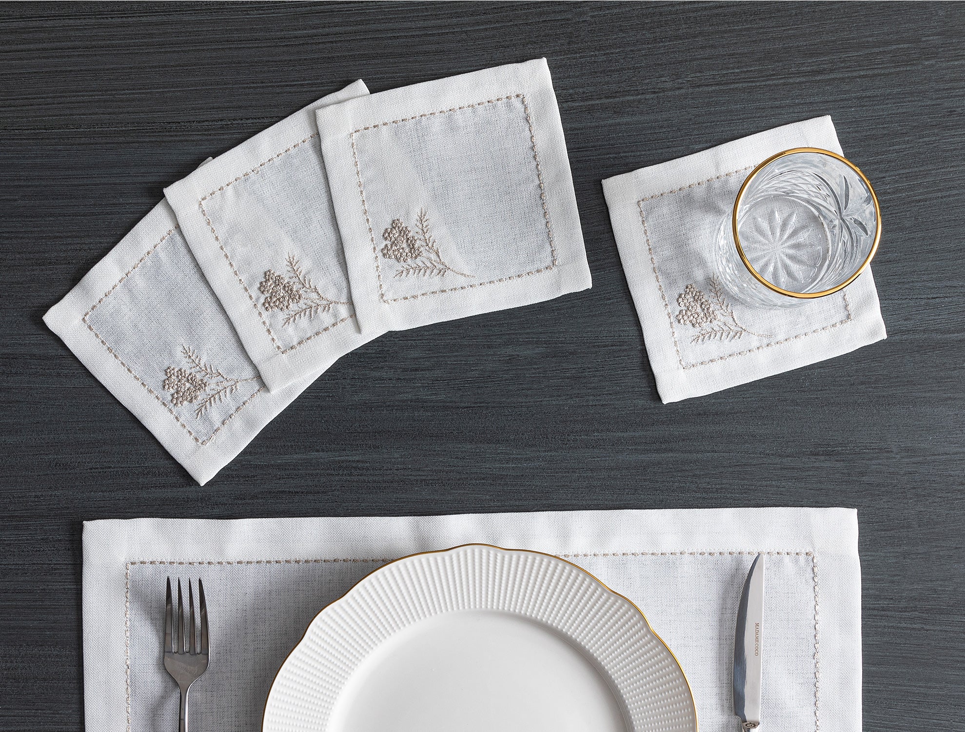 Gardenia 4 Pcs Coaster - Madame Coco JO