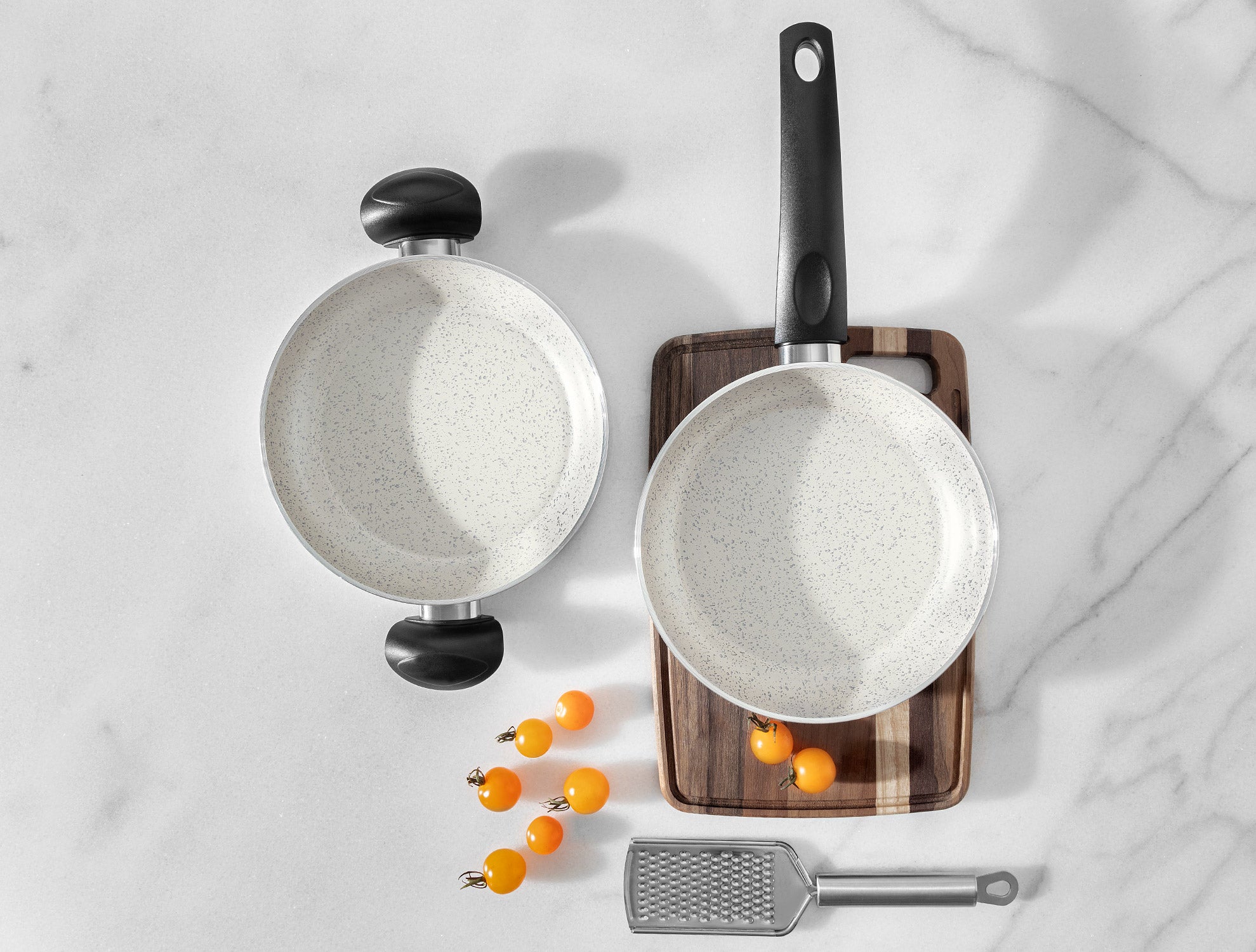Gordes Granite Look Pan And Shallow Pan 2 Pieces - Madame Coco JO