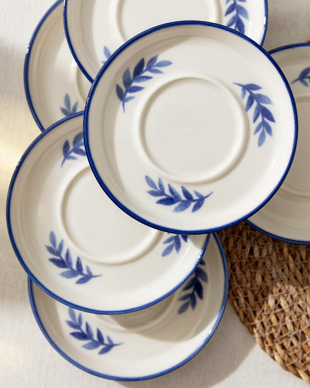 Grand Feuille 6-piece Tea Glass Saucer Set - Madame Coco JO