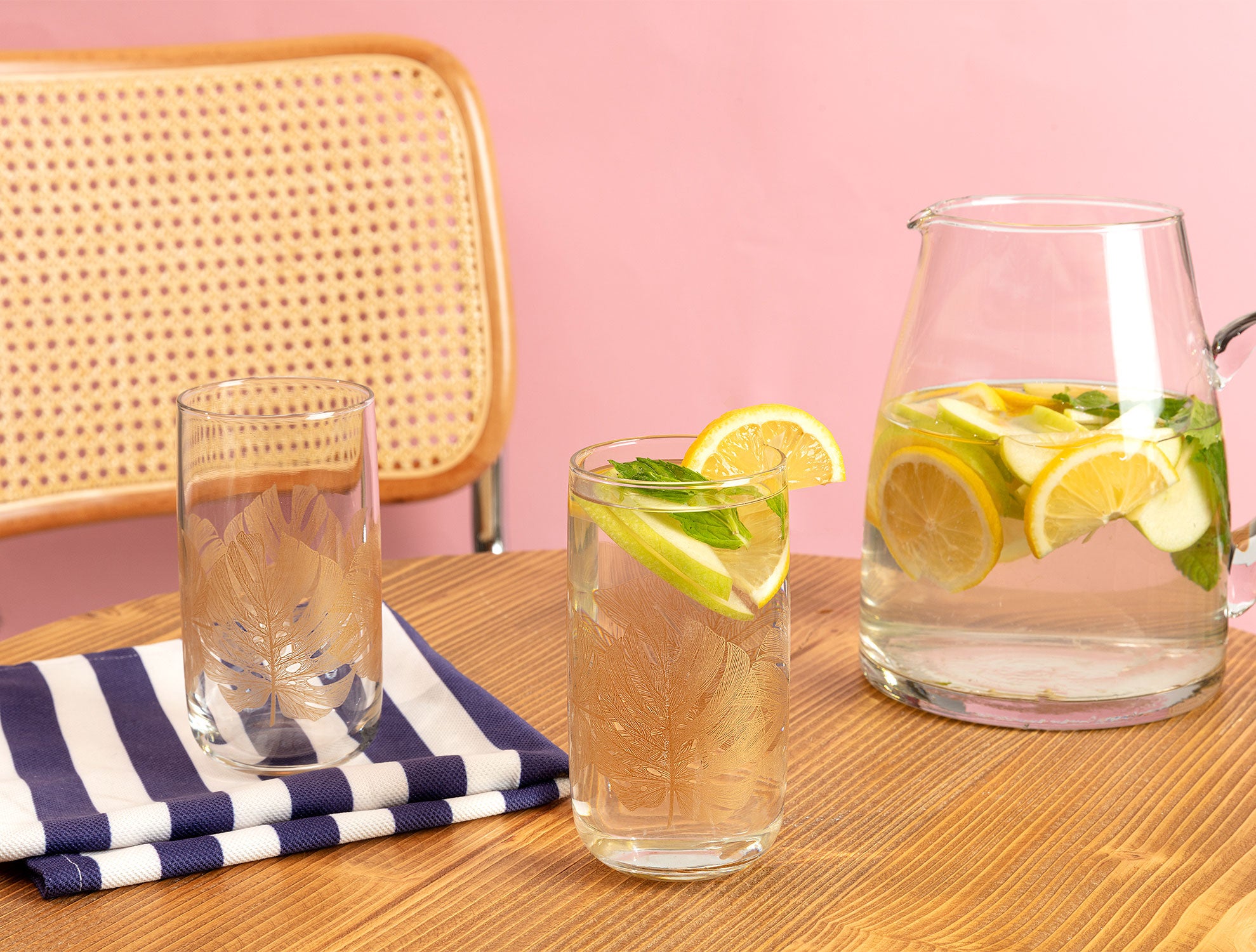 Musette-golden Leaves 4-piece Beverage Glass Set - Madame Coco JO