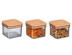 Storage Box With Wooden Lid 500ml 3pcs - Madame Coco JO
