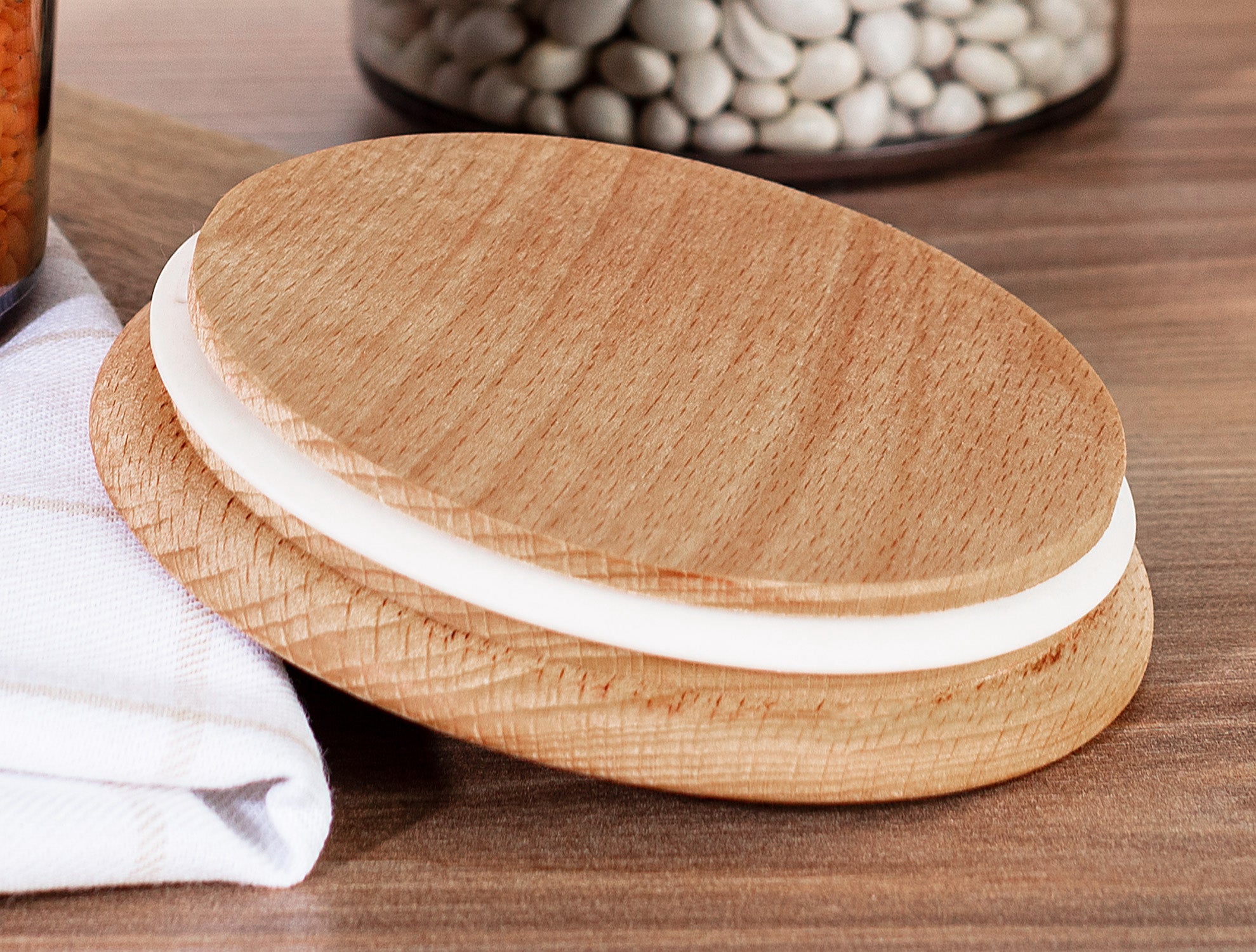 Storage Box With Wooden Lid 1500ml 2pcs - Madame Coco JO