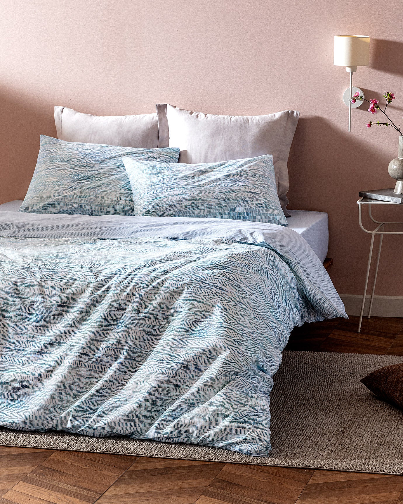 Pinot King Size Fitted  Duvet Cover Set - Ranforce Patterned - Madame Coco JO