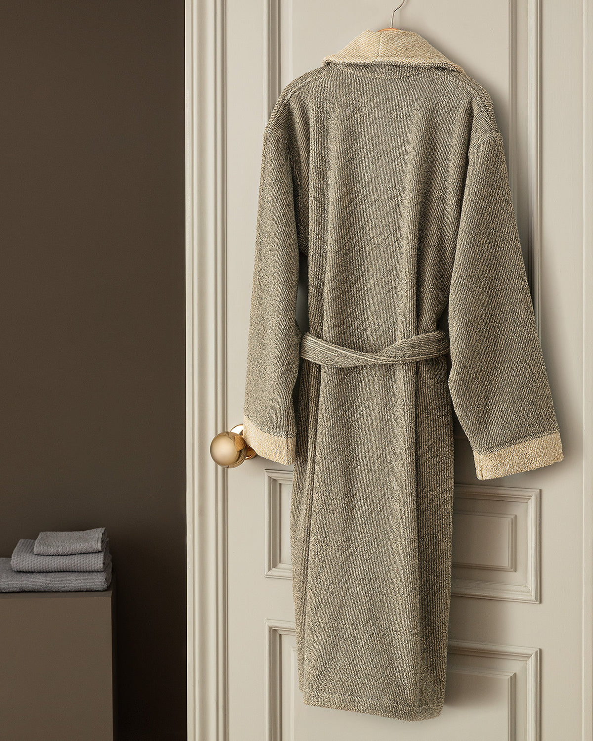 Rick İpliği Boyalı Unisex Şalyaka Bornoz - Madame Coco JO