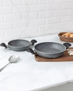 Gordes Granite Look Shallow Pan Set 2 Pieces - Madame Coco JO