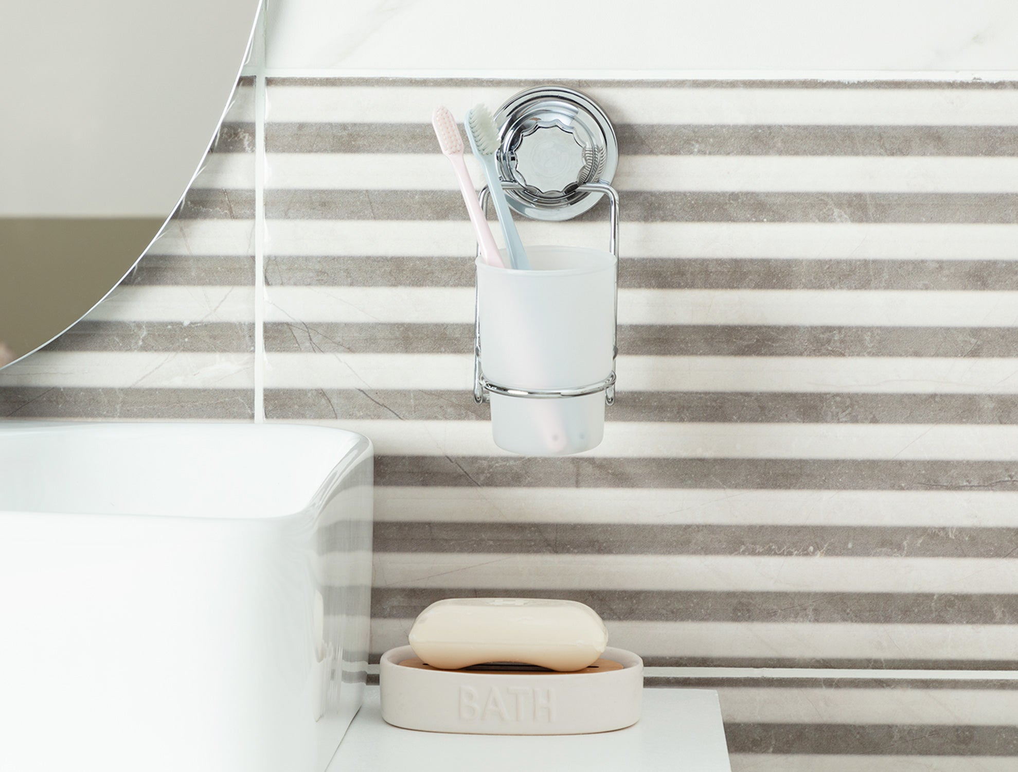 Norme Chrome Vacuum Toothbrush Holder - Madame Coco JO