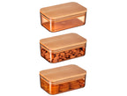 Storage Box With Wooden Lid 500ml 3pcs - Madame Coco JO