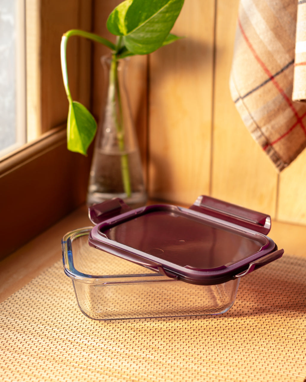 Modena Rectangle Borosilicate Glass Storage Container With Lid - 65ml - Madame Coco JO