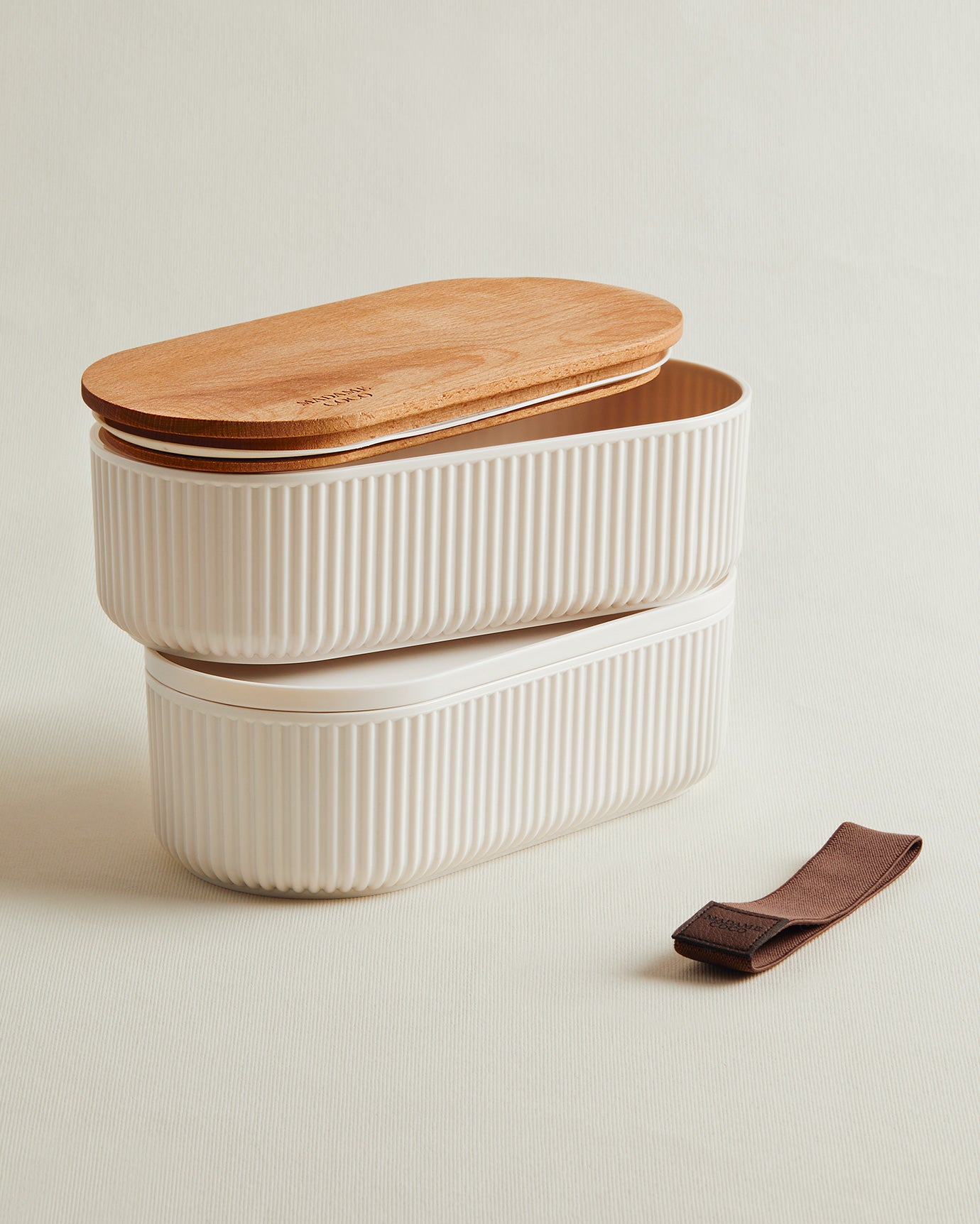 Storage Box With Wooden Lid 1000ml 2pcs - Madame Coco JO