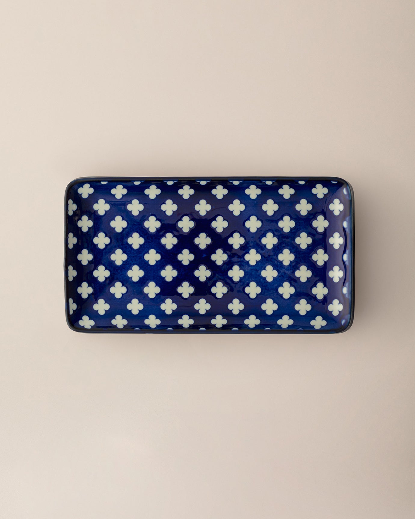 Reve Bleu Raye Rectangular Plate - Madame Coco JO