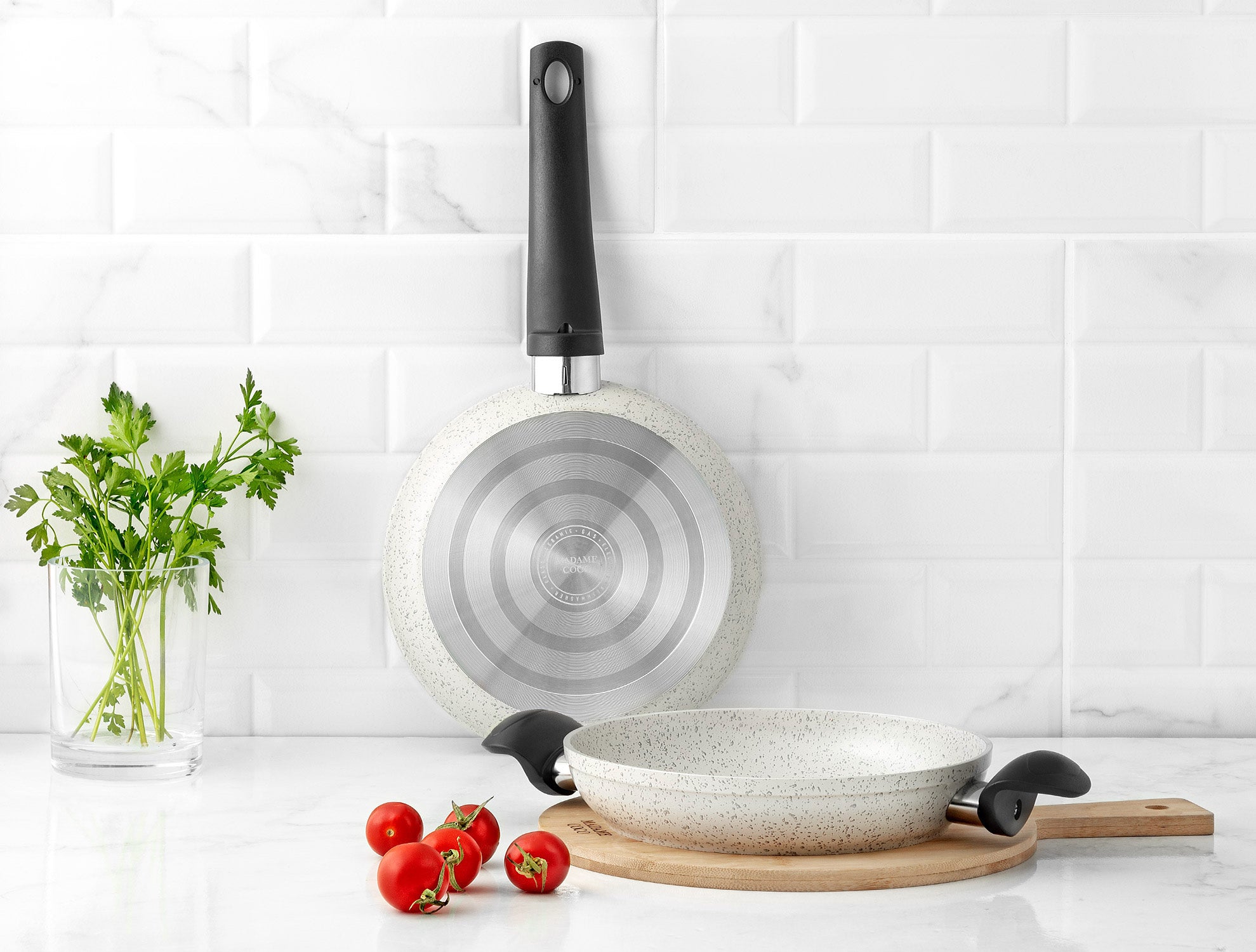Gordes Granite Look Pan And Shallow Pan 2 Pieces - Madame Coco JO