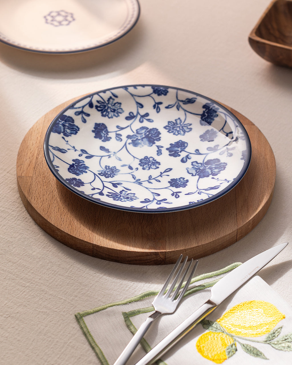 Rêve Bleu Fleur Dessert Plate 19 Cm - Madame Coco JO