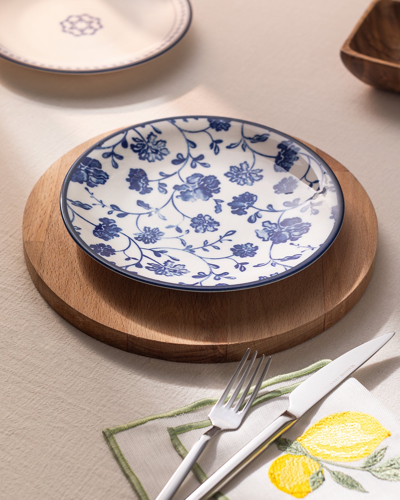 Rêve Bleu Fleur Dessert Plate 19 Cm - Madame Coco JO