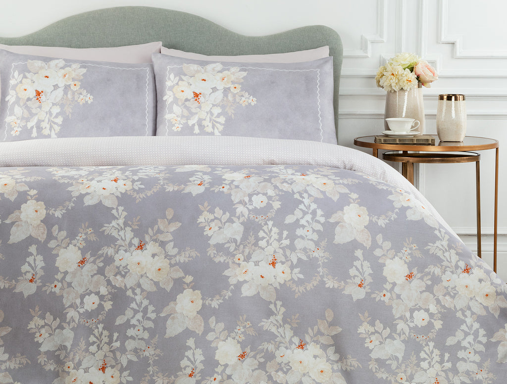 Curtice Double Size Bed Linen Set - Satin Patterned - Madame Coco JO