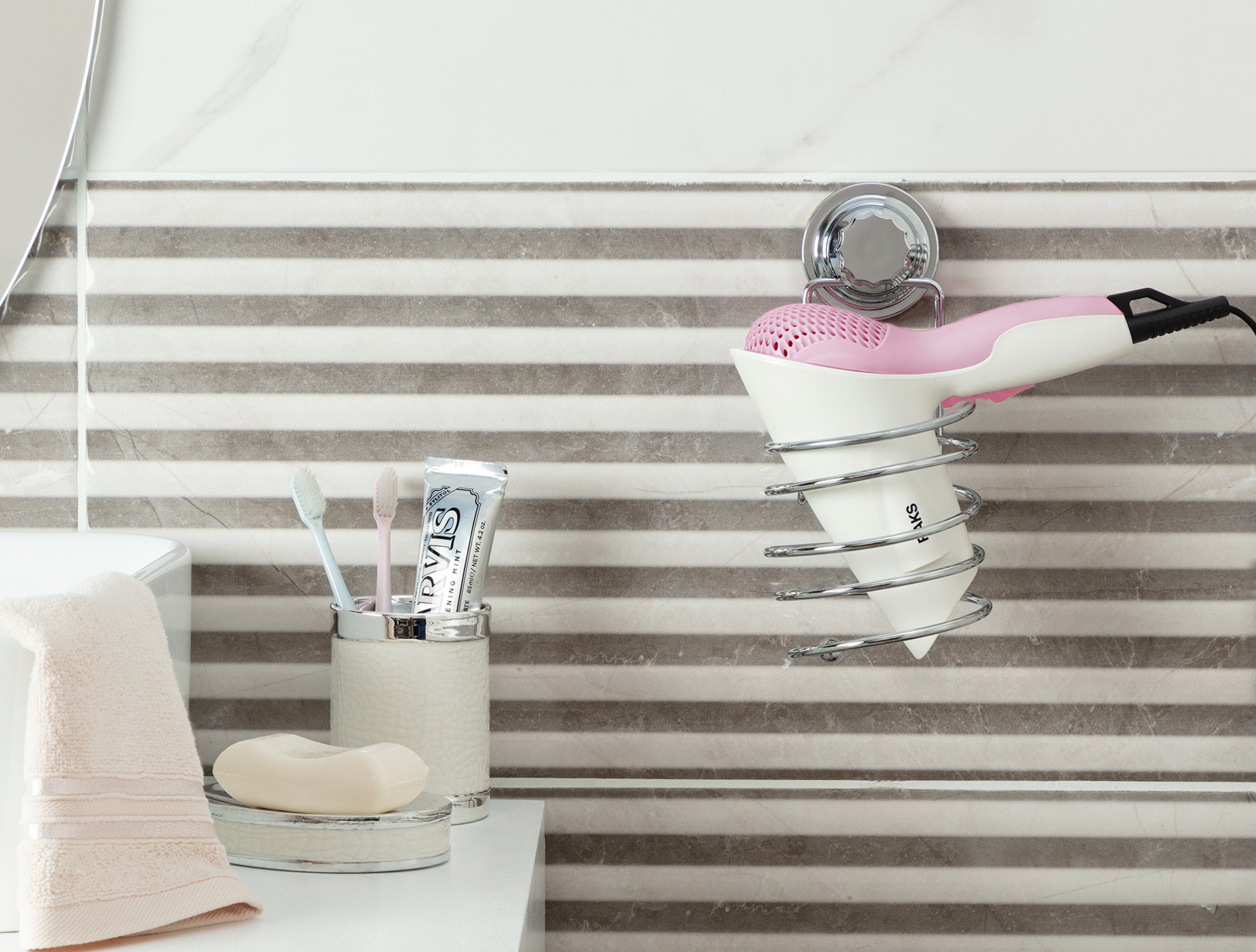 Norme Chrome Vacuum Hair Dryer Holder - Madame Coco JO