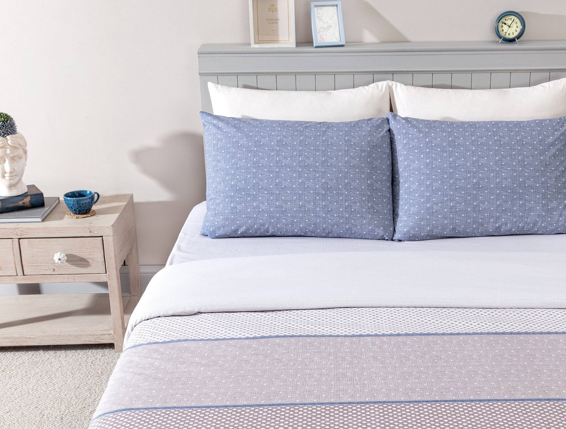 Hugo King Size Ranforce Duvet Cover Set - Fitted - Madame Coco JO