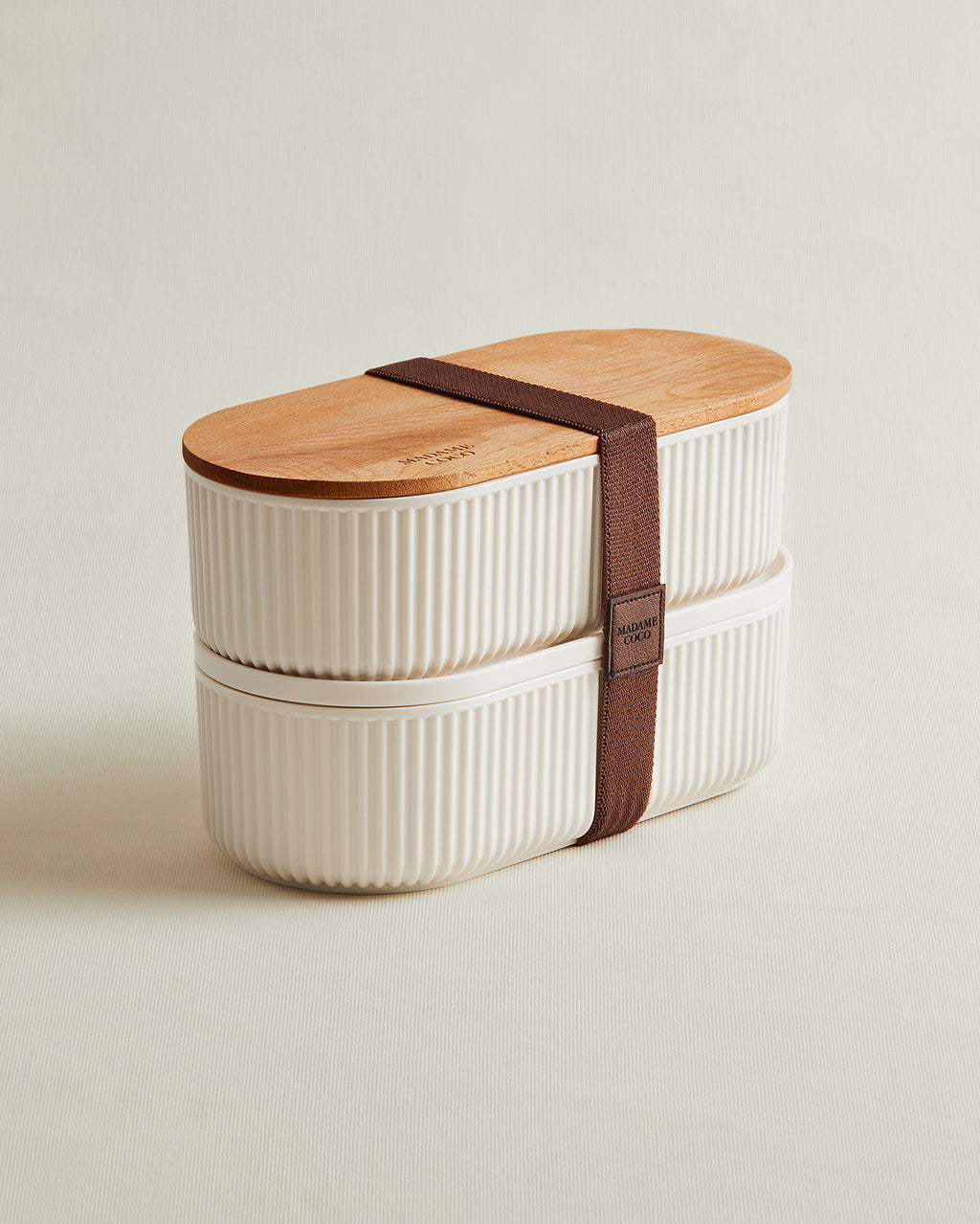 Storage Box With Wooden Lid 1000ml 2pcs - Madame Coco JO