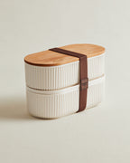 Storage Box With Wooden Lid 1000ml 2pcs - Madame Coco JO