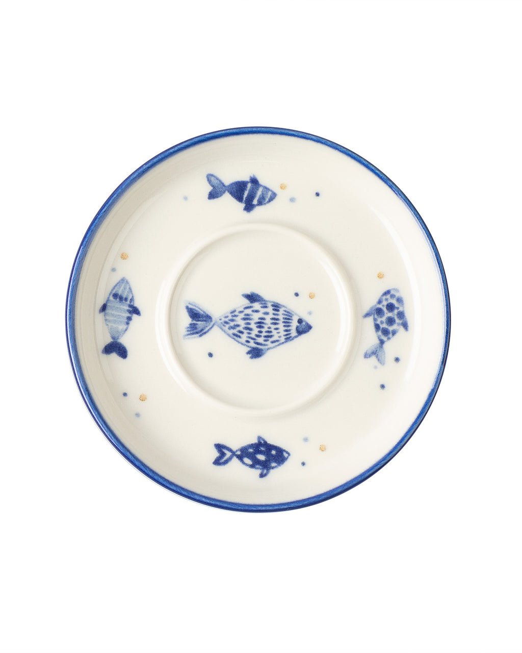 Grande Poisson 6-piece Tea Glass Saucer Set - Madame Coco JO