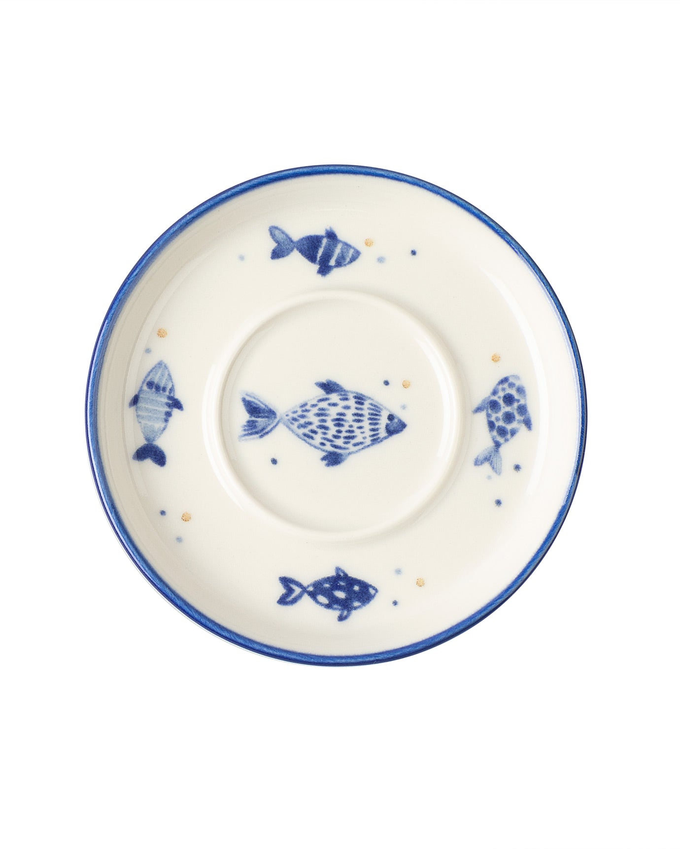 Grande Poisson 6-piece Tea Glass Saucer Set - Madame Coco JO