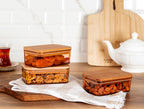 Storage Box With Wooden Lid 500ml 3pcs - Madame Coco JO