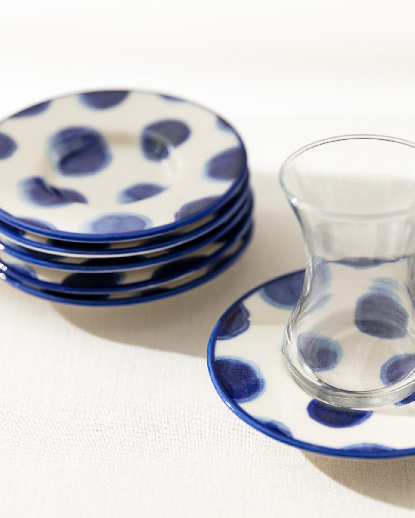 Luxe Rond 6-piece Tea Glass Saucer Set - Madame Coco JO
