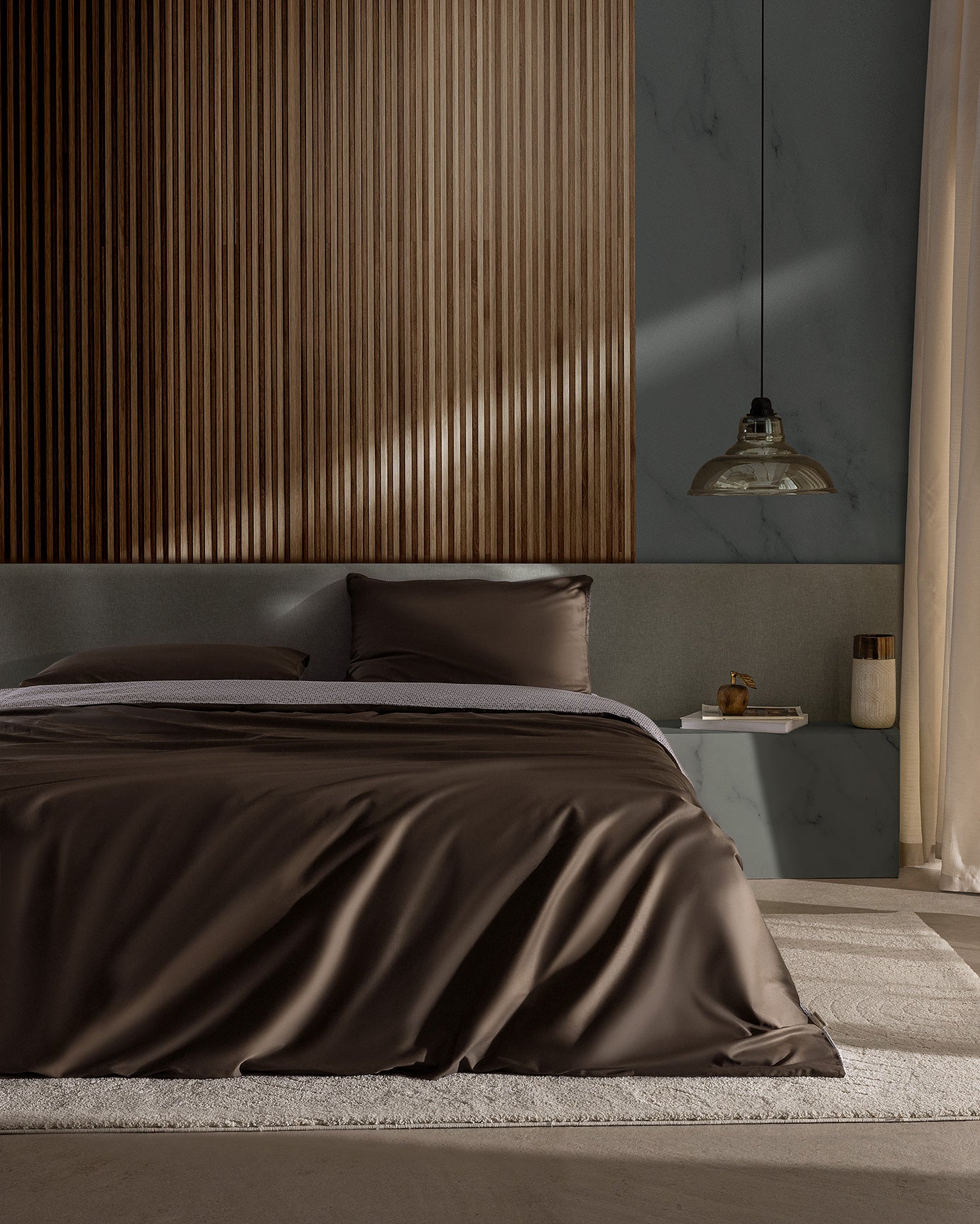 Avent King Size Printed Satin Duvet Cover Set - Madame Coco JO