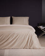 Danton King Size Satin Piping Plain Dye Duvet Cover Set - Madame Coco JO