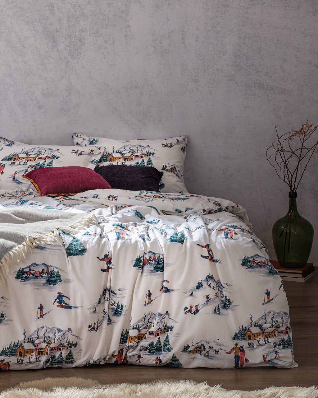 Boone Super King Flannel Duvet Cover Set - Madame Coco JO