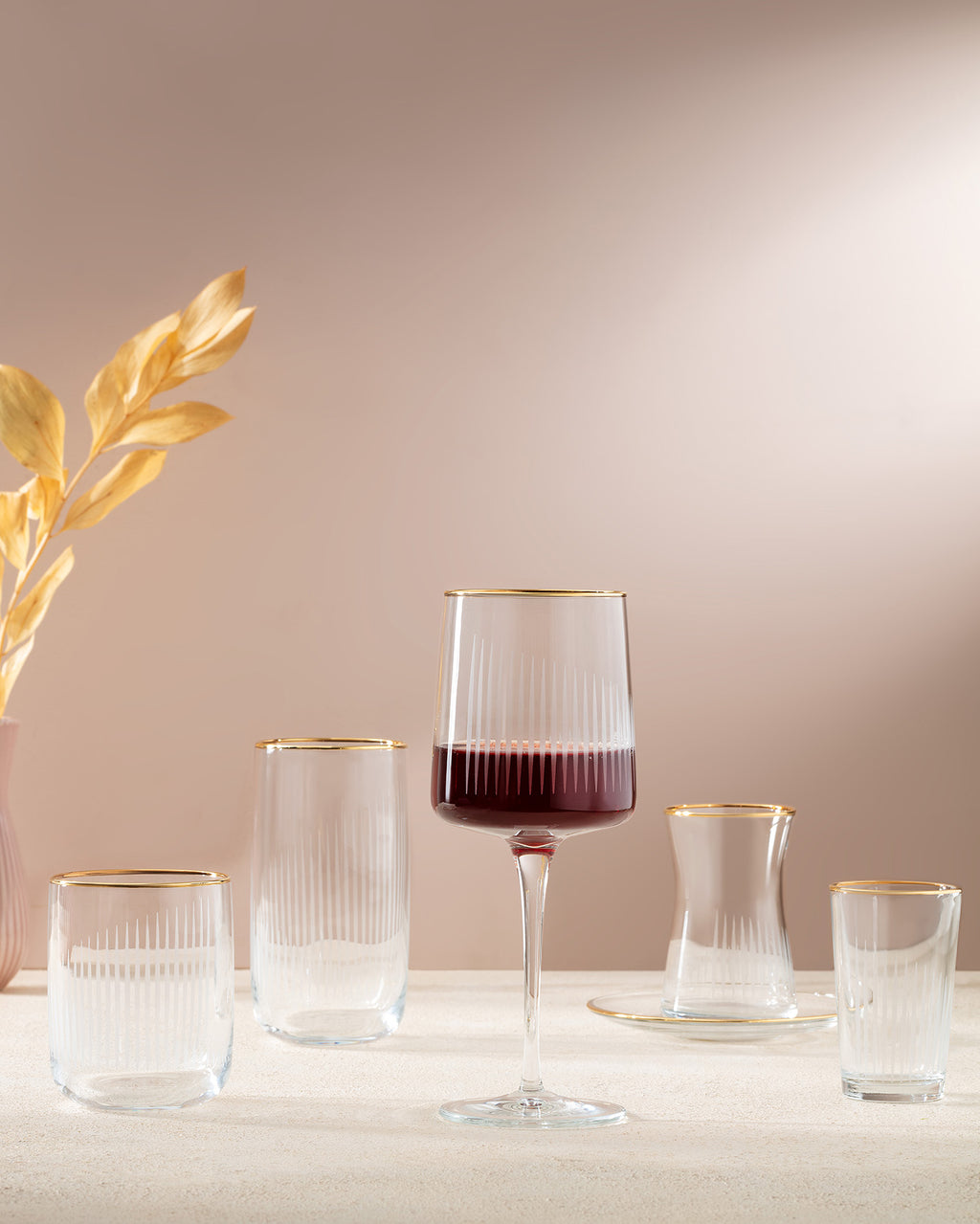 Musette - Serenity Gold 4-piece Wine Glass Set - 320ml - Madame Coco JO