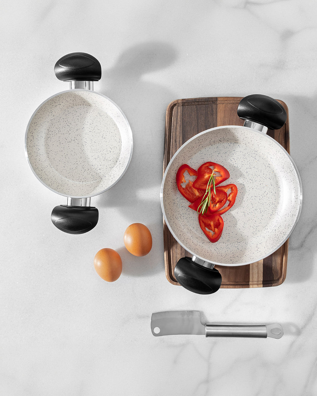 Gordes Granite Look Shallow Pan Set 2 Pieces - Madame Coco JO