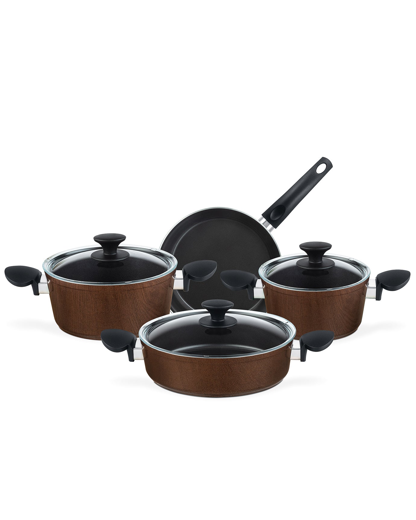 Gordes Wooden Look Cookware Set 7 Pieces - Madame Coco JO