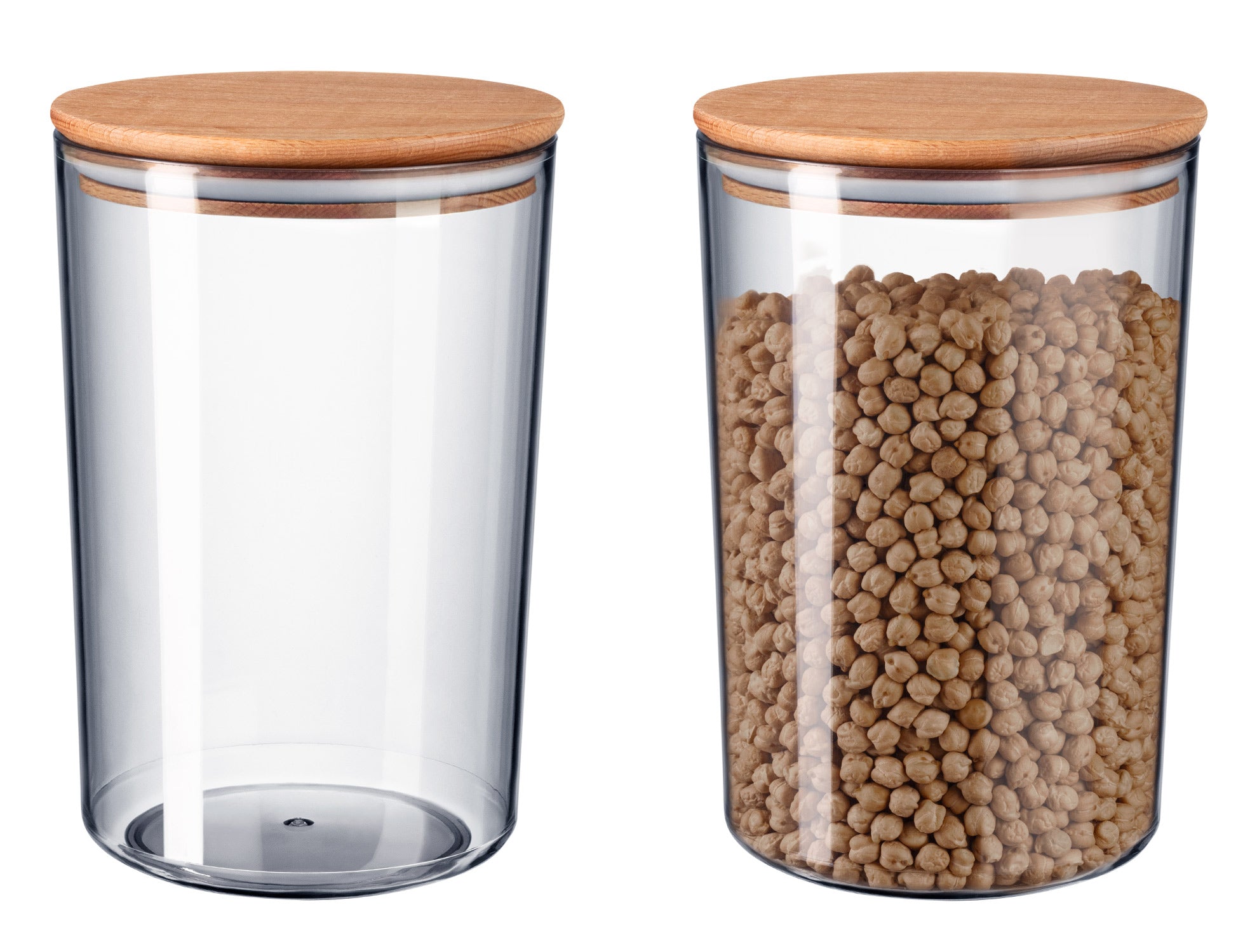 Storage Box With Wooden Lid 2300ml 2pcs - Madame Coco JO