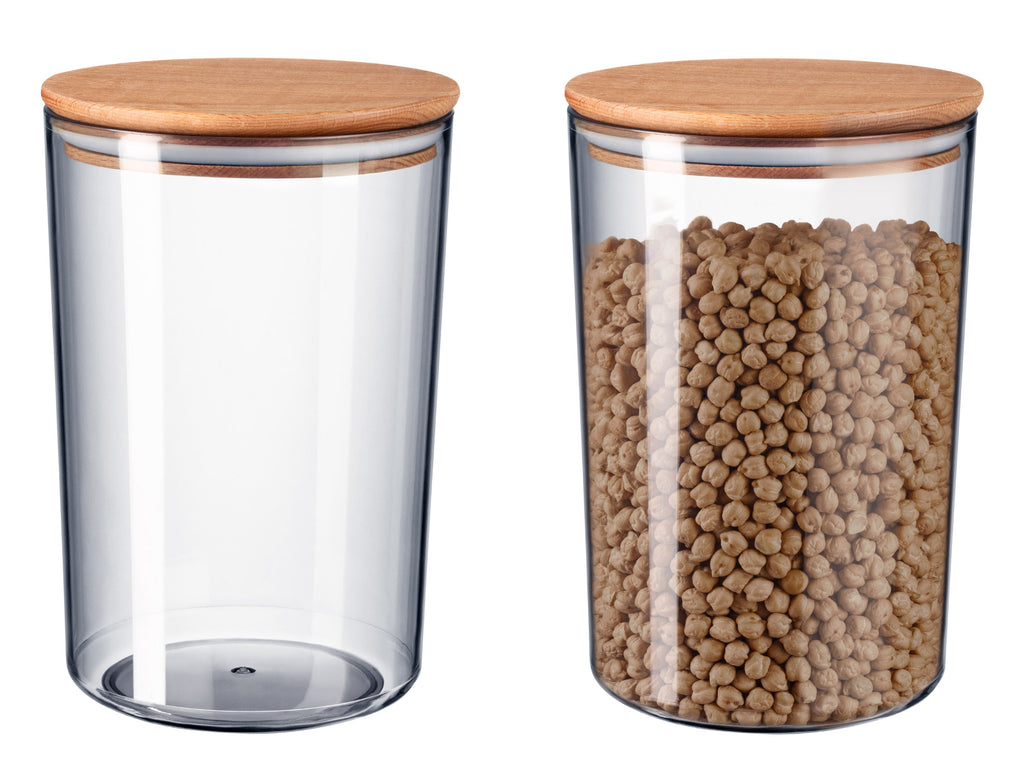 Storage Box With Wooden Lid 2300ml 2pcs - Madame Coco JO